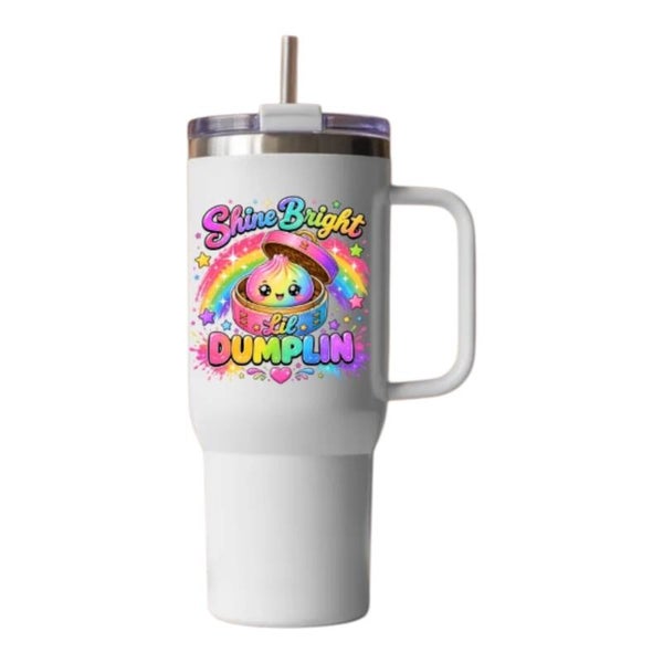 Shine Bright Lil Dumplin 40 oz Tumbler with Handle and Straw