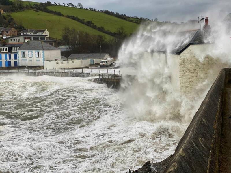 A stormy day at Portmellon down the road
