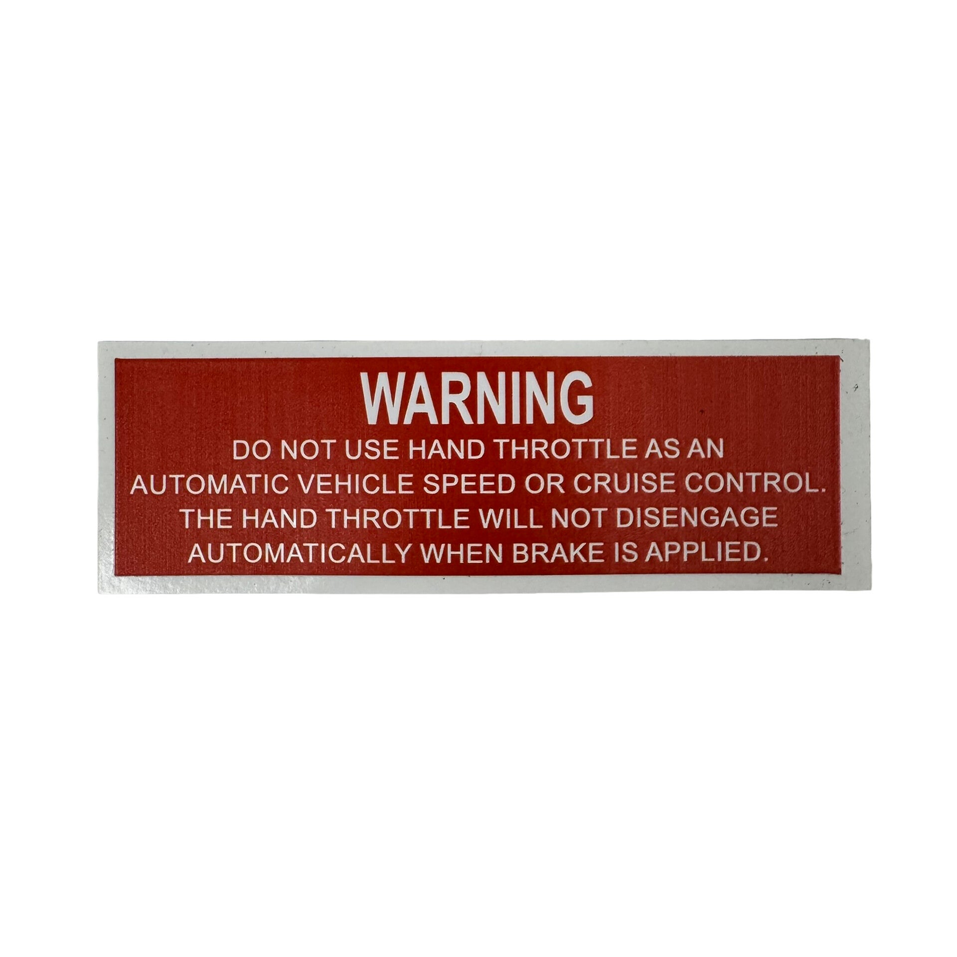 Warning Throttle Aufkleber