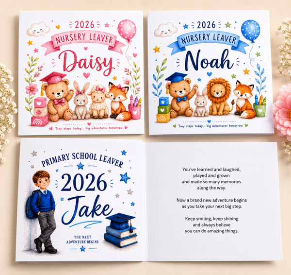 Personalised School/ nursery leavers cards