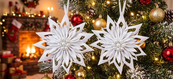 2 Glitter Snow Flakes