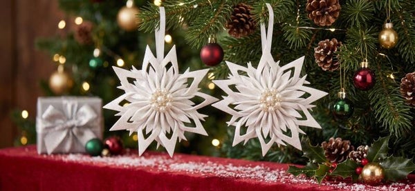 2 Glitter Snow Flakes