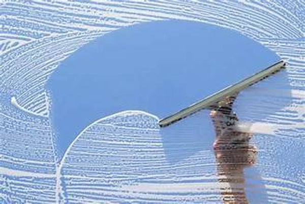 cleaning windows.