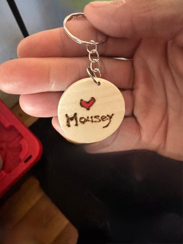 Unfinished Wood Keepsake Pet Keychain