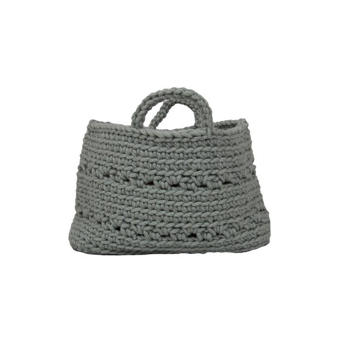 basic salie gehaakte wollen mand large