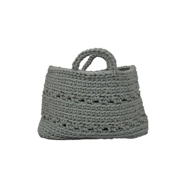 basic salie gehaakte wollen mand large