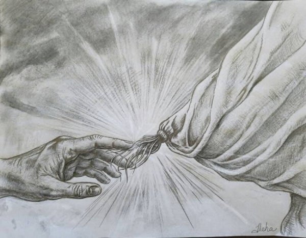 By the hem of His garment- Print