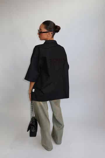 PRIORITY AW25 - AMSTERDAM BOYFRIEND BLOUSE - BLACK