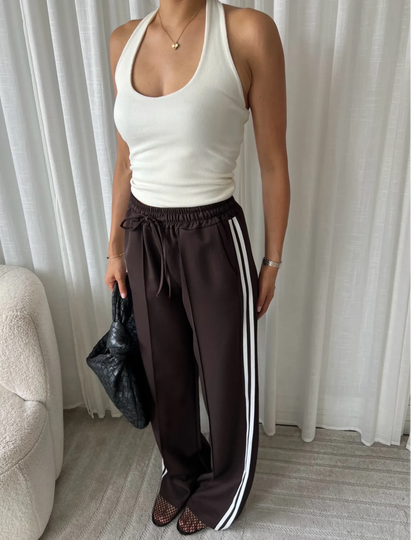 PANTALON BROWN/WHITE