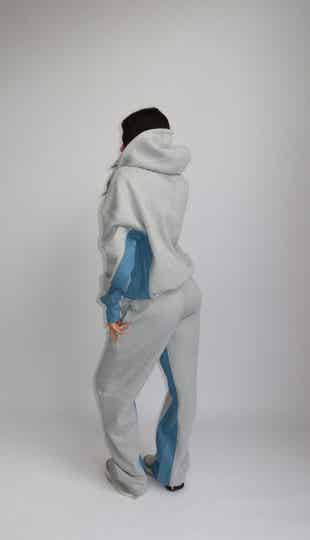 PRIORITY AW25 – TRACKSUIT WITH DENIM PARTS – MELANGE GRAY