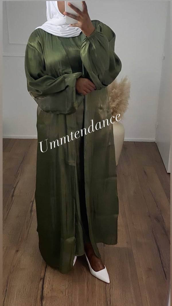 Abaya organza Kaki