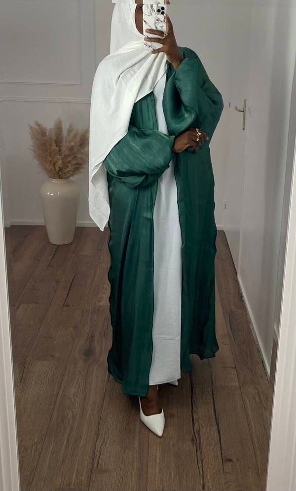 Abaya Organza (vert sapin)