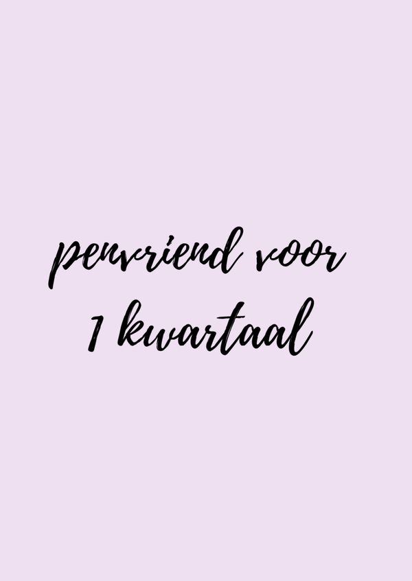 Penvriend kwartaal 2 België (apr, mei, jun)