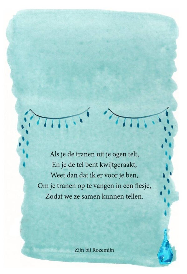 Kaartje Als je de tranen uit je ogen telt