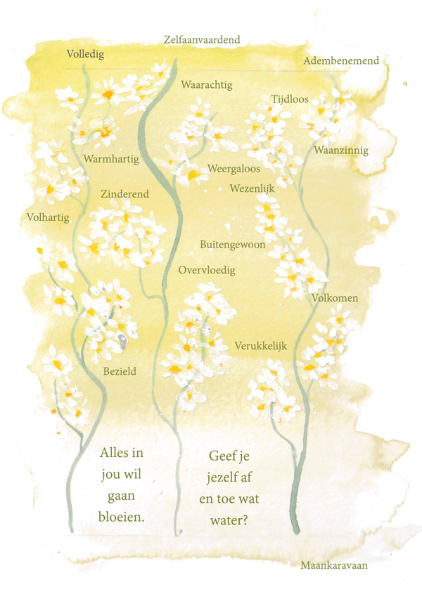 Kaartje A6 'Wil gaan bloeien'