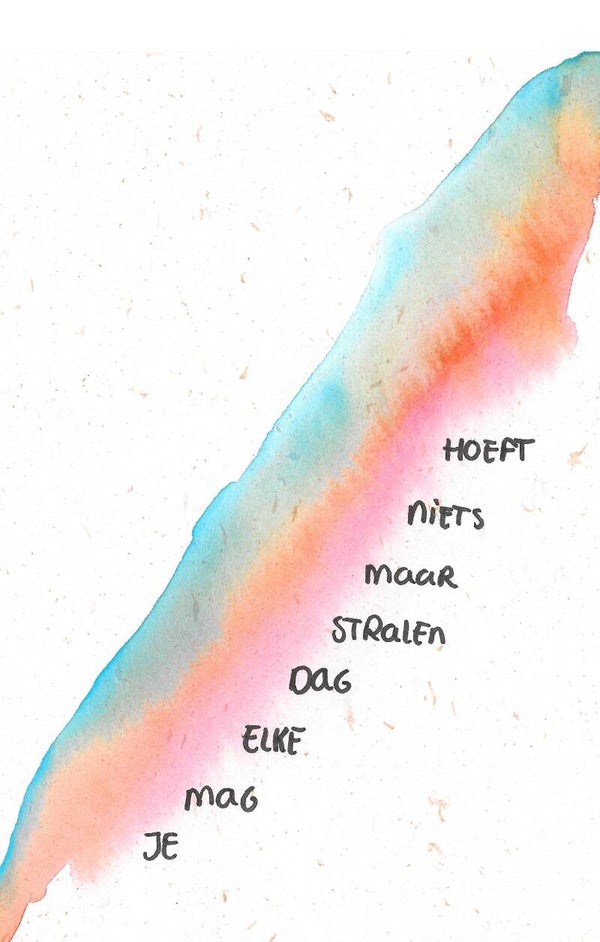 Origineel kunstwerkje in passepartout 13 x 18 cm