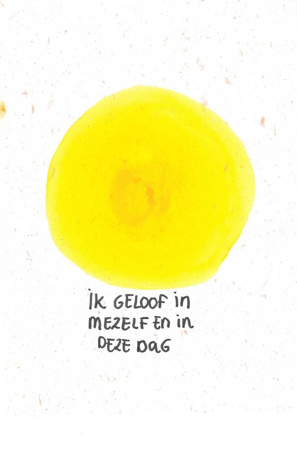 Origineel kunstwerkje in passepartout 13 x 18 cm