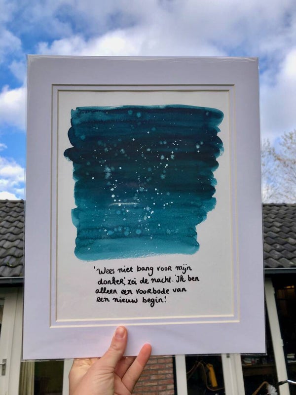 Origineel kunstwerkje groot - Wees niet bang voor mijn donker