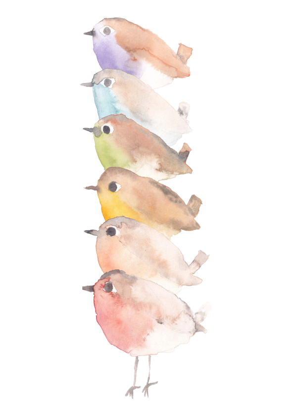 Kaartje regenboogborstjes - samen