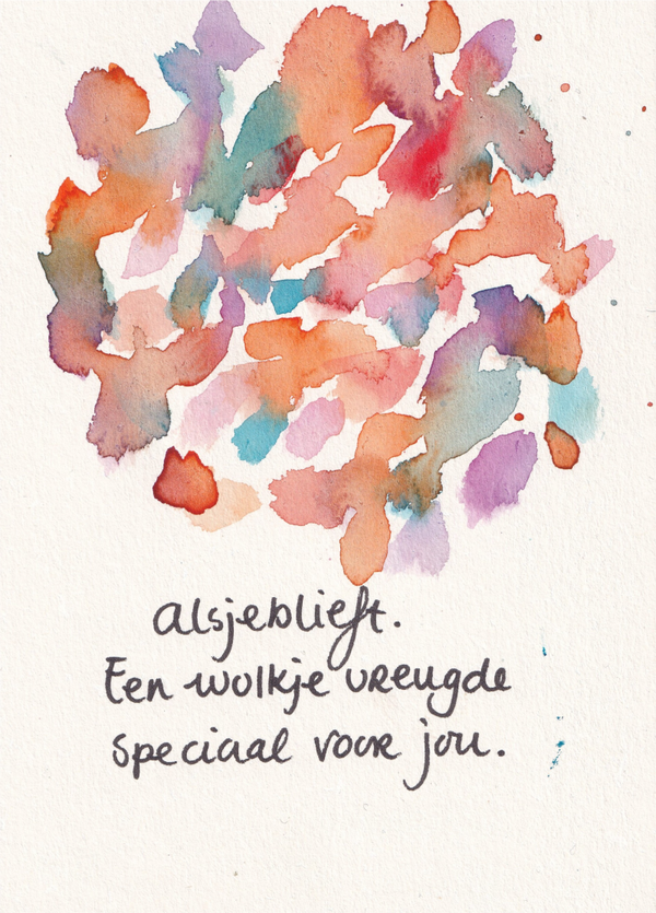 Origineel kunstwerkje Alsjeblieft. Een wolkje vreugde speciaal voor jou