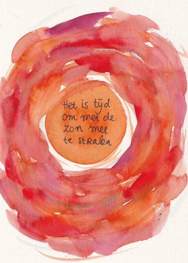 Origineel kunstwerkje met de zon mee stralen
