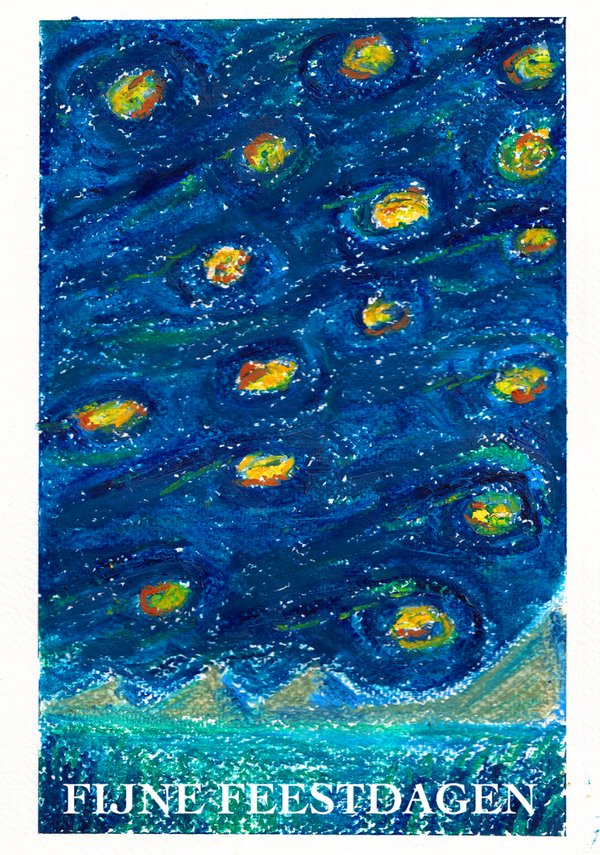 Kerstkaart krijt - versie 1 (10 stuks)