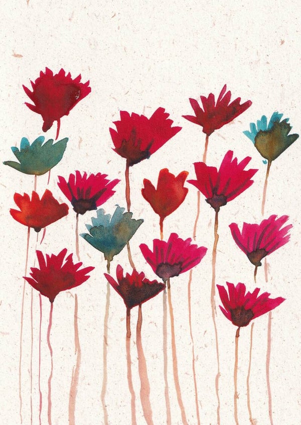 Origineel schilderwerkje in passepartout 13 x 18 cm