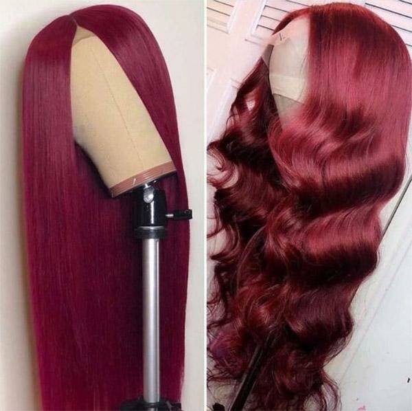 99J Lace Wigs Burgundy 13*4 Lace Part Wig, 100% Human Hair Wigs
