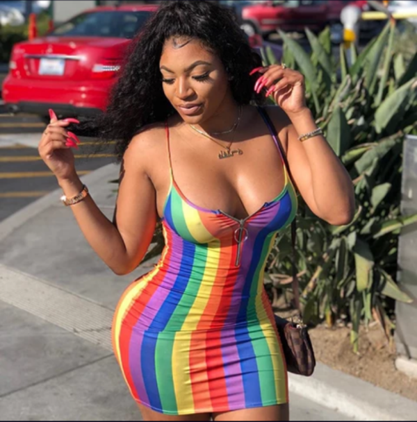 Color stripped dress