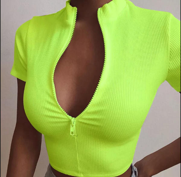 Short sleeve zip