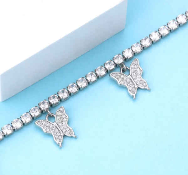 Silver ankle bracelet