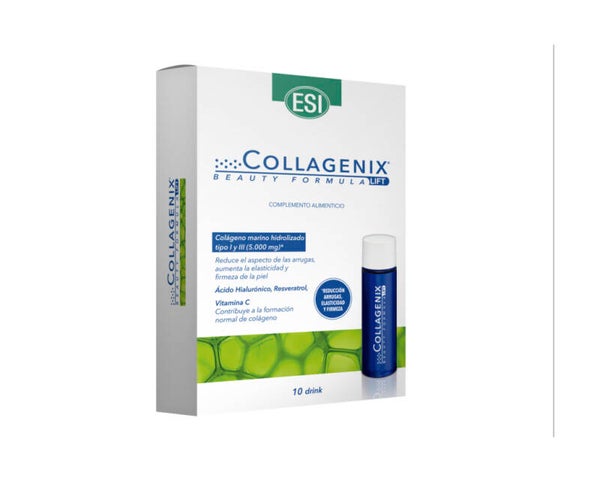 Collagenix viales Complemento alimenticio anti-edad para beber a base de colágeno marino.
