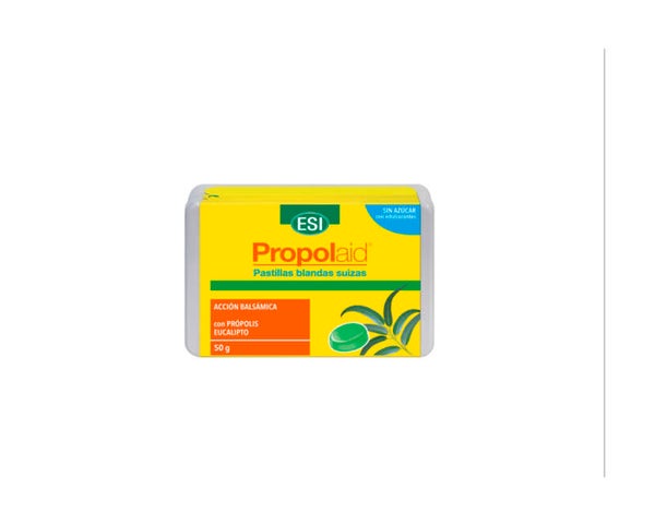 Propolaid Pastillas blandas Suizas – EUCALIPTO Caramelos de propóleo con sabor a miel para la garganta.