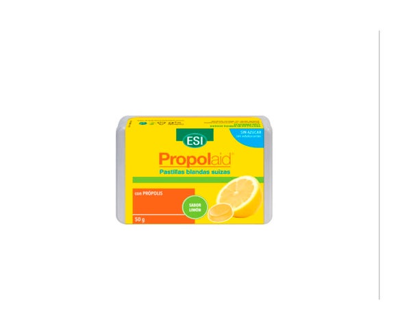 Propolaid Pastillas blandas Suizas – LIMÓN Caramelos de propóleo con sabor a limón para la garganta.