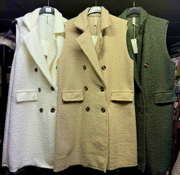 Veste longue sans manche