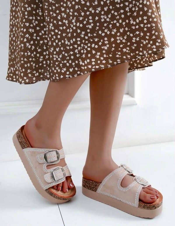 Clapette Compensée Beige