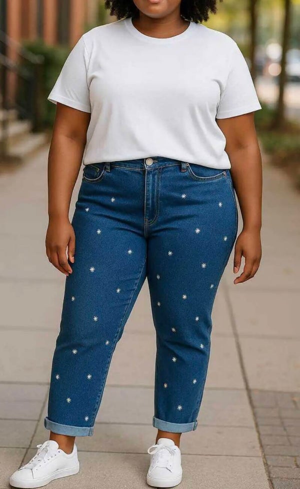Jeans fleurs