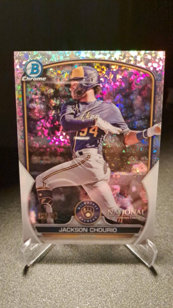 /99 Jackson Chourio Speckle Refractor 2023 Bowman Chrome NSCC National 38 Rookie