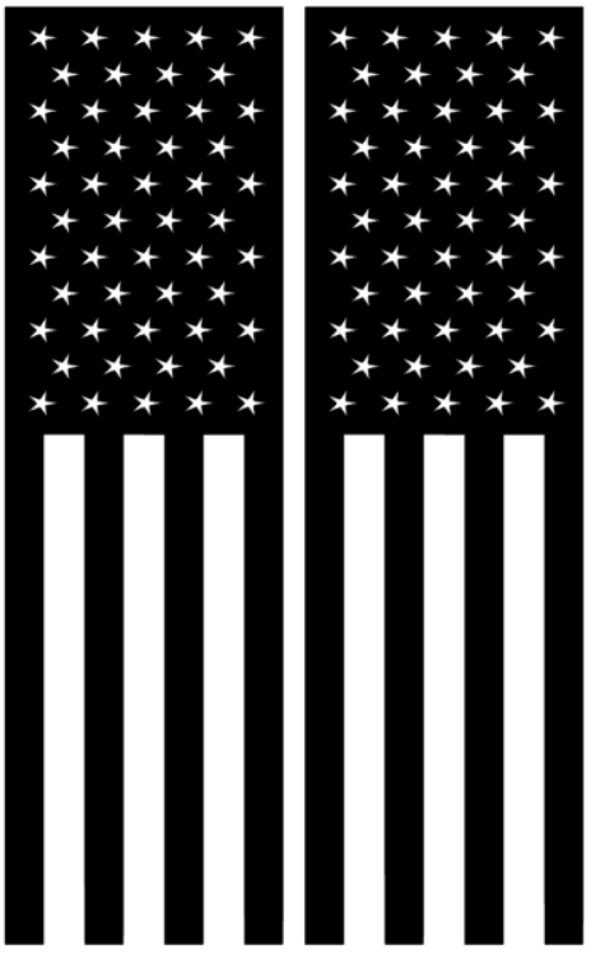 2 Universal Truck Bedside American flags