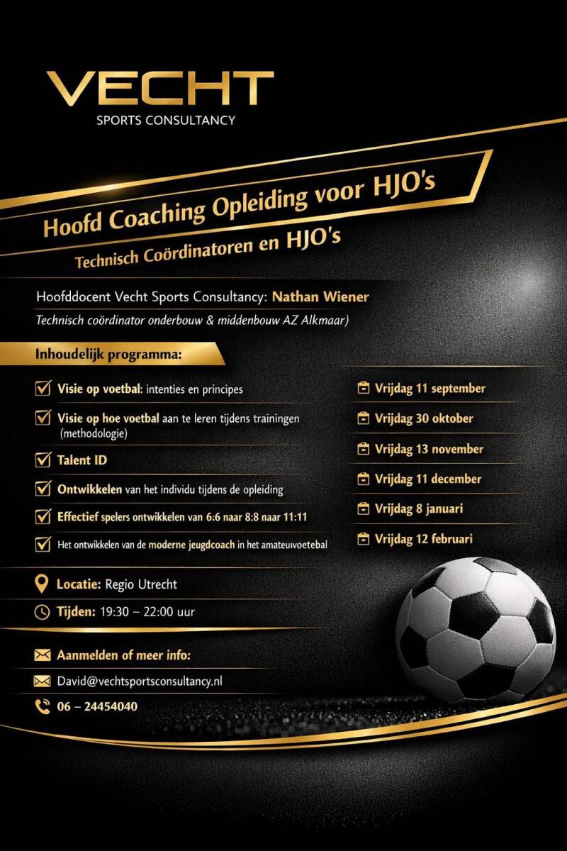 Hoofd Coaching Opleiding voor HJO's. Vecht Sports Consultancy