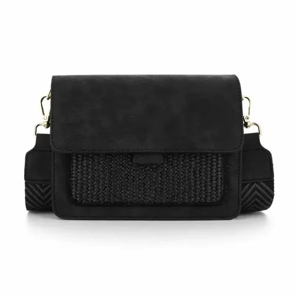 Crossbody tas Croco/ Ibiza | Zwart
