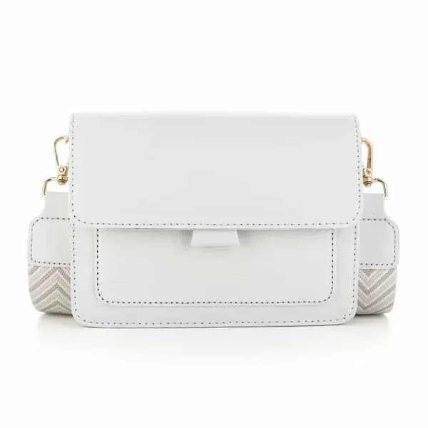 Crossbody tas Croco | Wit