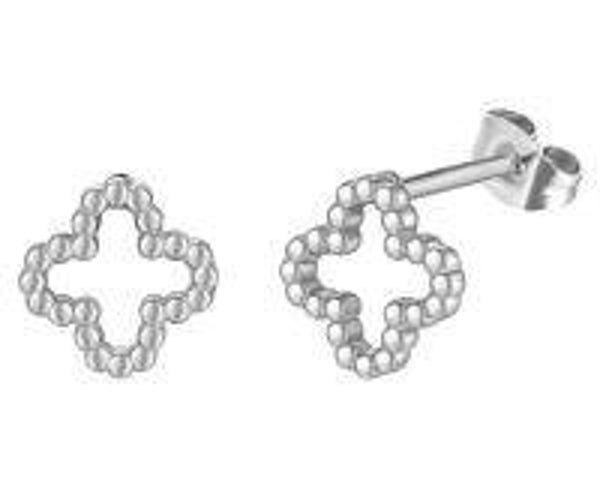 Klaver studs oorbellen | Zilver