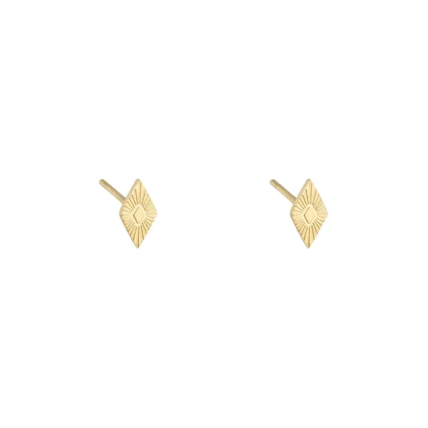 Ruitje studs oorbellen | Goud
