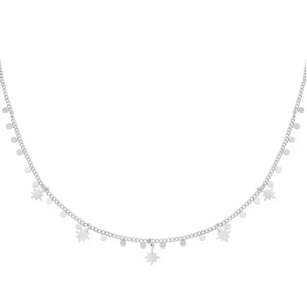 Star dots ketting | Zilver