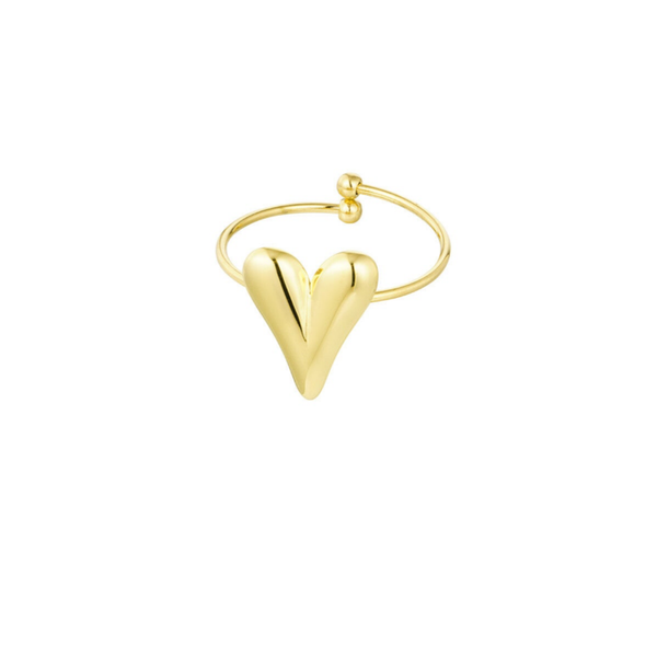 Big heart ring | Goud