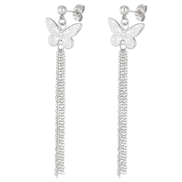 Vlinder oorbellen | Zilver