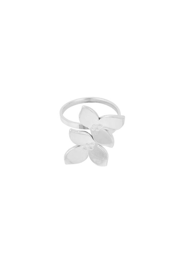 Duo flower ring | Zilver