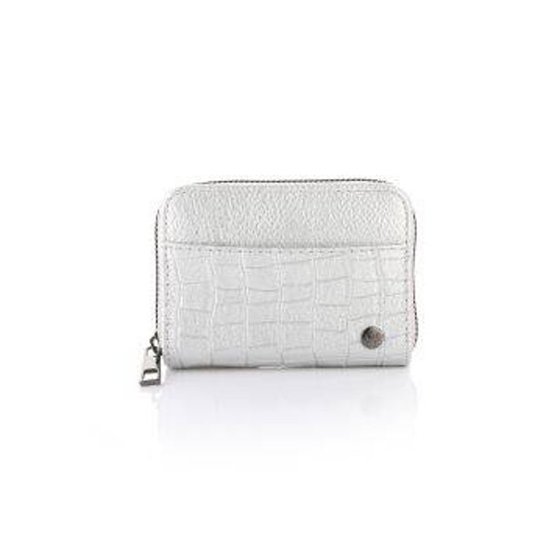 Mini Portemonnee | Croco zilver