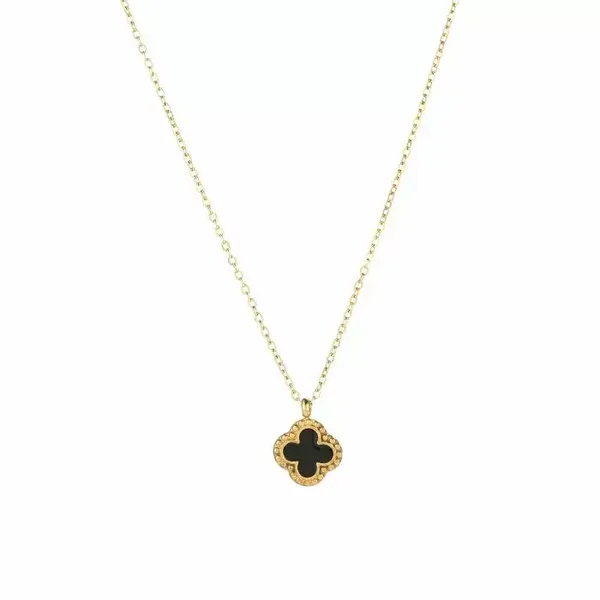 Black klaver ketting | Goud